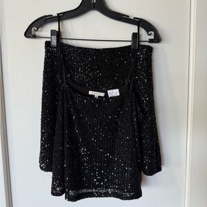 Sparkle black glitter top